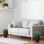 Konstgjord Växt Lavendel Set med 2 i Bollform Lila Grön av Plast för Hem och Kontor Dekorativa Blommor Höjd 42 cm