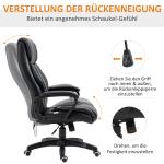 Kontorsstol med Vibrationsmassage, Höj- och Sänkbar Chefsstol, Ergonomisk Snurrstol, 6 Vibrationspunkter, Linnelook, Svart, 66 x 78 x 112–120 cm