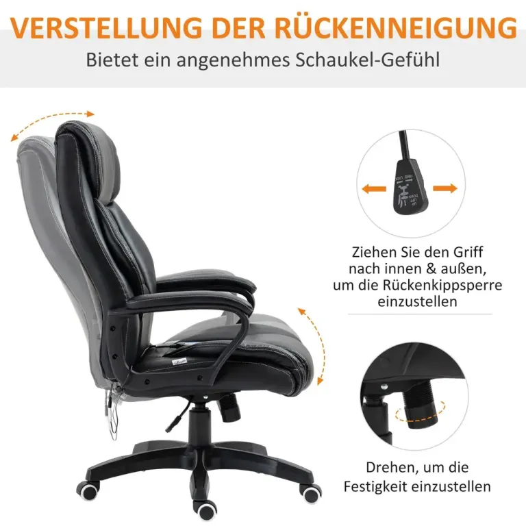 Kontorsstol med Vibrationsmassage 66 x 78 x 112–120 cm