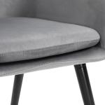 Matsalsstolar Köksstolar Grå av Sammet och Bokträ för Vardagsrum Set om 2 Stoppade Stolar med Ryggstöd 54 x 56 x 74 cm