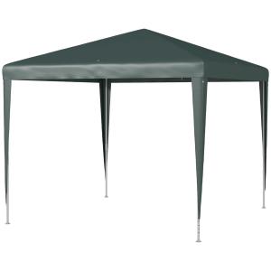 Paviljong med Klicksystem och Rostfri Ram för Snabbt Uppställ i Trädgård Hållbar och Stabil Mörkgrön Polyester och Stål 2,7 x 2,7 m