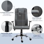 Ergonomisk Kontorsstol med Vippfunktion Höjdjusterbar 360° Vridbar Skrivbordsstol med Armstöd upp till 120 Kg Grå