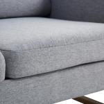 Hörnsoffa i Tyg, Modern 2-Sits Soffa med Träben, Bekväm Loungesoffa för Vardagsrummet, Ljusgrå