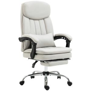 Kontorsstol med Massage-, Värme- och Ergonomisk Funktion, Krämvit, 66 x 67 x 110–118 cm