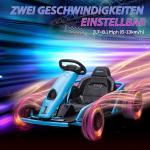 Elektrisk Barnkart med Driftfunktion, Horn, Musik, Säkerhetsbälte och Mjukstart, Blå/Svart