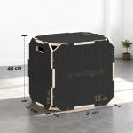 Plyobox Trä Justerbar Svart Plywood för Crossfit och Hoppträning Träningslåda med Handtag och Rundade Hörn Robust och Säker Konstruktion