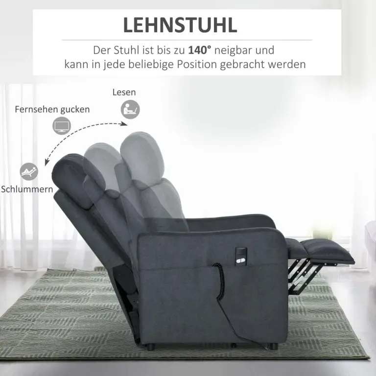 Elektrisk TV-Stol med Uppresningshjälp 71 x 94 x 104 cm
