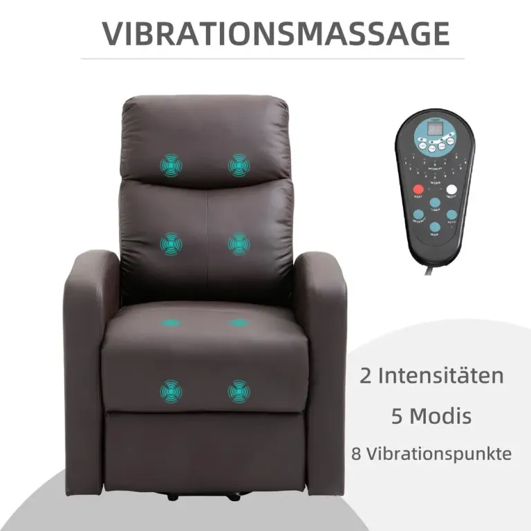Relaxfåtölj Fåtölj Brun av Konstläder och Metall