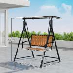 Hammock Trädgårdsgunga 2-Sits Svart av Tyg ve Metall för Trädgård ve Terrass Väderbeständig Gungbänk 240 kg 142 x 112 x 162 cm