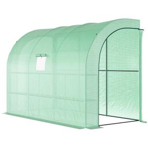 Växthus Tomathus Filmväxthus med Hyllor Grön av Stål och Plast för Balkong och Trädgård Vintersäkert Växthus 300 x 150 x 213 cm