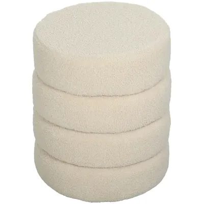 Rund Pall i Teddyfleece Upp till 120 kg Beige Ø40x45 cm