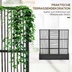 Blomsterlåda med Spaljé, Väderbeständig, Polyrattan, Svart, 103 x 103 x 29 cm