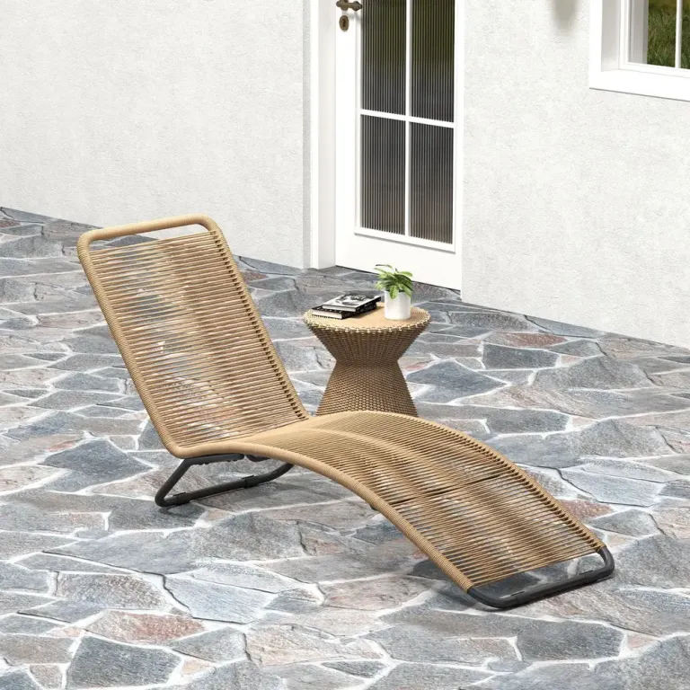 Solstol Solsäng Trädgårdssäng Natur 176 x 58 x 82 cm