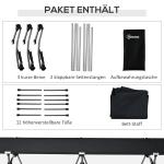 Hopfällbar Campingsäng i Aluminium, Lättviktig Tältsäng med Bärväska, Robust Extrasäng för Utomhusbruk, Svart, 190 x 65 x 38 cm, 150 kg