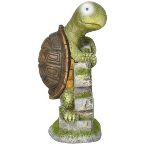 Trädgårdsfigur Sköldpadda med Solcellsbelysning och Väderbeständig Yta för Dekoration Hållbar och Prisvärd Flerfärgad Resin