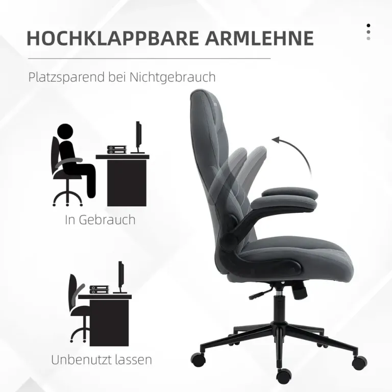 Kontorsstol Mörkgrå av Tyg och Metall