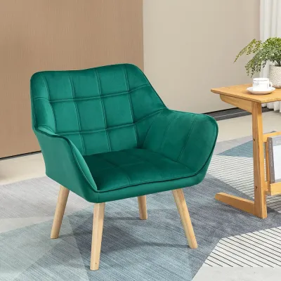 Enkelfåtölj Relaxfåtölj Grön av Sammet 64 x 62 x 72,5 cm