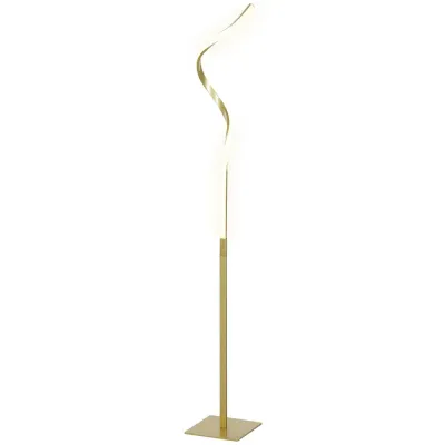 Golvlampa LED Lampa i Spiraldesign Guld av Metall 146 cm