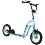 Sparkcykel med Luftdäck för Barn, Robust Skoter med Handbroms, Säker Körning på Alla Underlag, Blå, 120 x 58 x 75-80 cm, 5 år+