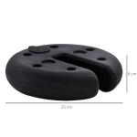 Vikter för Partytält och Paviljong Fyllbara Fotvikter HDPE-Plast Säkrar Tältet mot Vind Svart 25 X 6 Cm 5 Kg