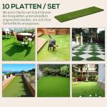 Konstgräs med Dräneringsfunktion, 6 500 Fibrer/m², 25 mm, Grön, Set om 10 st à 30 x 30 cm