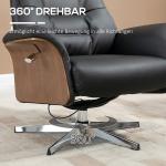 Relaxstol TV-stol med Pall Svart av Konstläder för Komfort och Avkoppling Vridbar Liggstol Lastkapacitet upp till 150 kg Ergonomisk Design