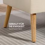 Soffa 2 Sits Kompakt Beige Linnetyg och Trä för Vardagsrum och Små Utrymmen Tuftad Ryggstöd med Mjuk Stoppning Modern och Platsbesparande Design