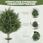 Konstgjorda Växter 2-pack och Cypress med 387 Blad samt Jordspett för Trädgård Hållbar och UV-beständig Grön Plast Diameter 40 x 60 cm