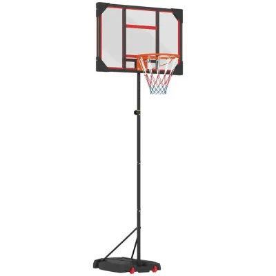 Basketkorg Basketstativ Utomhus Röd av Stål 210-260 cm