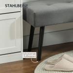 Stoppad Sängbänk med Sladdskydd och Metallben, Skobänk, Grå, 100x36x45 cm