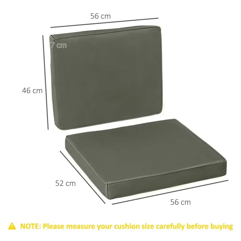 Stolsdynor 2-Pack med Dragkedja 56 X 52 cm, Mörkgrå
