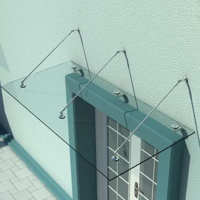 Entrétak i Härdat Glas 200 x 90 cm, Transparent