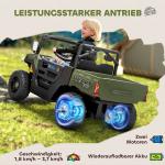 Elbil Barn UTV Grön Plast och Metall för Barn Elektrisk Terrängbil med 2 Motorer och Musikfunktion Rolig och Tuff Design