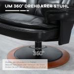Fåtölj Ergonomisk Svart Brun Konstläder för Vardagsrum och Vila med Fotpall och Snurrbar Sits samt Justerbart Ryggstöd Robust Modell