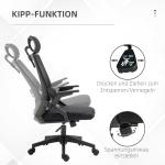 Kontorsstol Datorstol Svart av Mesh och Metall för Arbetsplats Ergonomiskt Justerbar med Nackstöd och Armstöd Vippfunktion