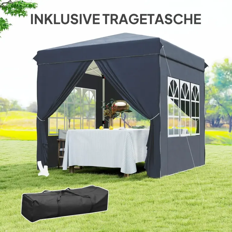 Lusthus Partytält Pop-up Paviljong Vit 2,5 x 2,5 m