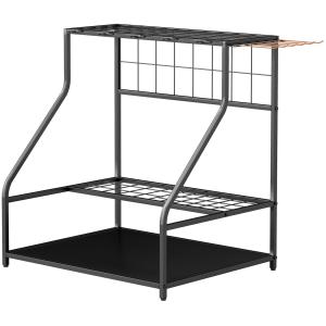 Trädgårdsredskapshållare Kvasthållare Orange av Plast och Metall för Garage och Bod Förvaringsställ för 20 Verktyg 84 x 53 x 73 cm