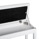Pianopall Prisvärd Vit Massivträ för Piano och Keyboard med Förvaring och Dyna i Konstläder för Musiker 76 x 36 x 50 cm