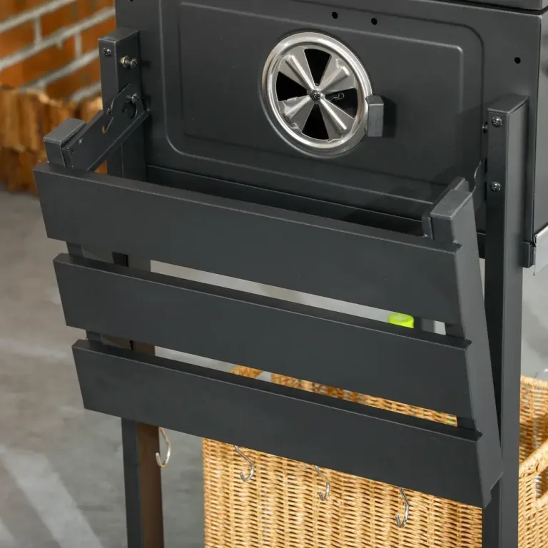 Kolgrill Campinggrill Svart av Rostfritt Stål Grillvagn