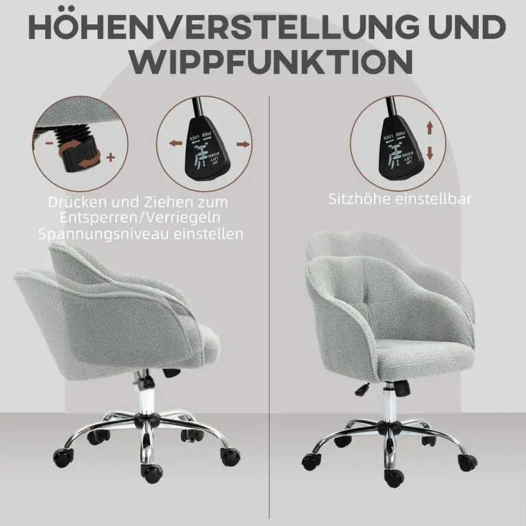 Ergonomisk Kontorsstol med Gungfunktion Grå