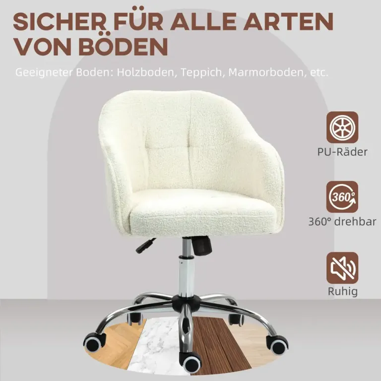 Ergonomisk Kontorsstol med Gungfunktion Gräddvit