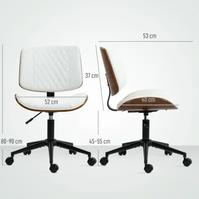 Ergonomisk Kontorsstol med Hjul Höjdjusterbar Vit