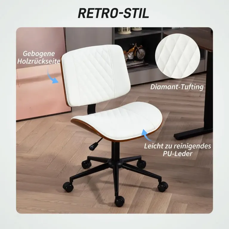 Ergonomisk Kontorsstol med Hjul Höjdjusterbar Vit