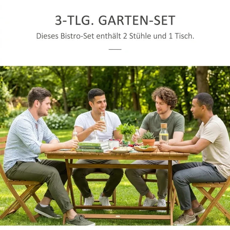 Bistroset 3 Delar med Fällbart Bord och 2 Stolar, Rosa