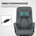 Massagestol med USB-gränssnitt och Vridbara Hjul, Mörkgrå