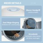 Kattlåda Toalett med Ströskopa och Deodorant Vit Grå av Plast för Katter upp till 5 kg Lukthämmande och Hygienisk Design 52 x 41 x 38 cm