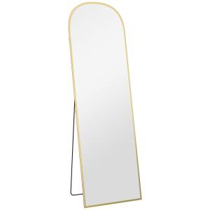 Helspegel med Modern Ram för Sovrum och Hall i Fristående Design Ergonomisk och Elegant Guld Glas och Metall 50 x 1,5 x 161,5 cm