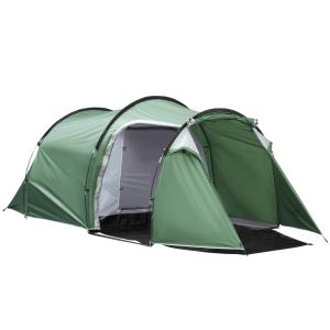 Rymligt Tunneltält för Camping, Vattentätt Tält för 2-3 Personer med Glasfiberstänger, Perfekt för Familjeutflykter, Mörkgrön, 426 x 206 x 154 cm