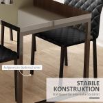 Matstolar Köksstolar Set om 4 Vit av Konstläder och Stål för Kök och Matsal Vadderade Matstolar med Stålben Modern Design