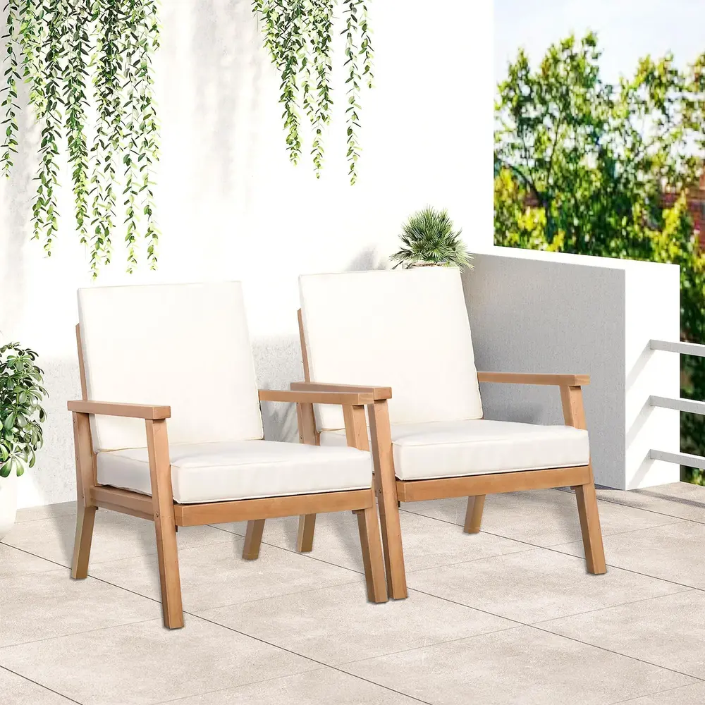 Trädgårdsstolar i Trä 2-Pack Utestolar 66 x 77,5 x 74,5 Cm